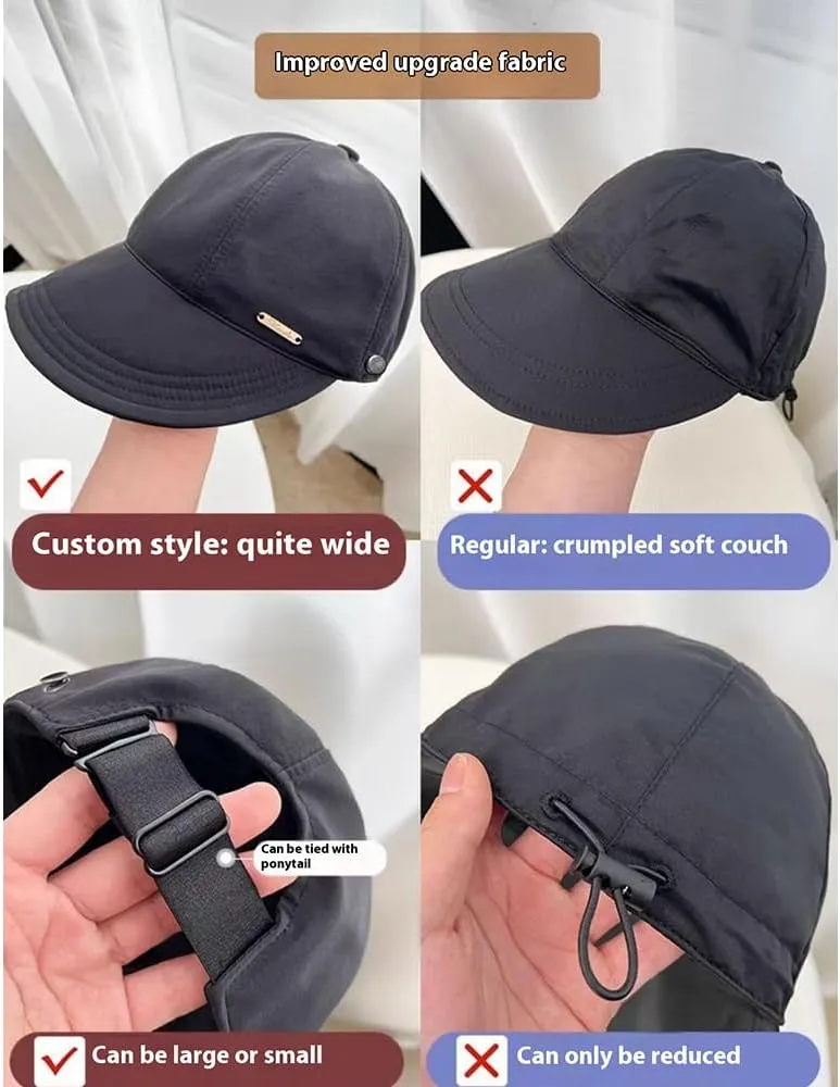 Outdoor Uv Protection Hollow Top Sun Hat, Sun Hats Women Wide Brim Uv Protection Hollow Top, Summer Sun Protect Visor Hats
