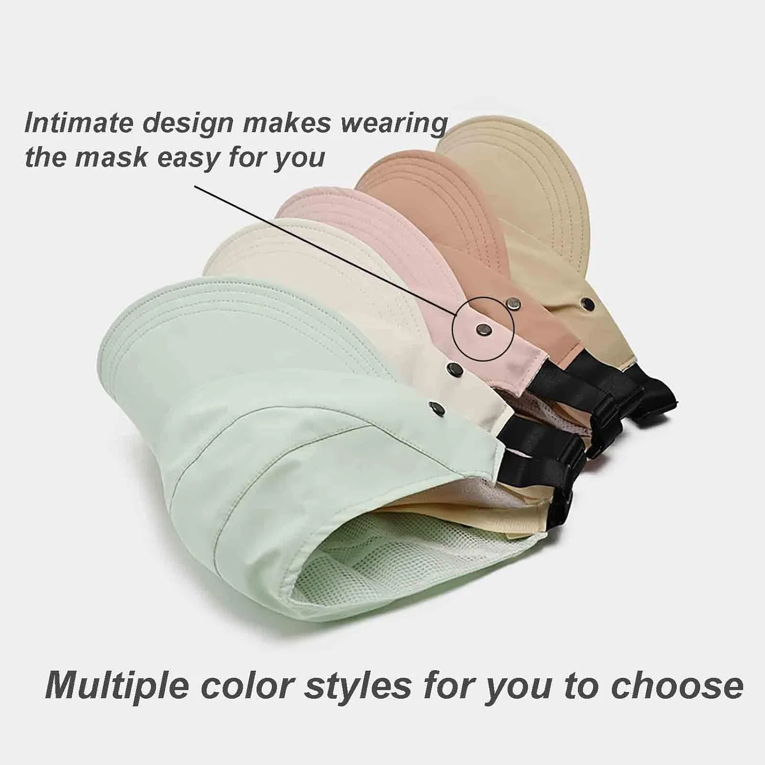 Outdoor UV Protection Hollow Top Sun Hat UPF 50 , Women UV Protection Wide Brim, Foldable Lightweight Breathable(with Mask)