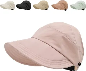 Outdoor Uv Protection Hollow Top Sun Hat, Women's Outdoor Uv Protection Hollow Top Wide Brim Sun Hat, Packable Visor