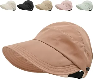 Outdoor Uv Protection Hollow Top Sun Hat, Women's Outdoor Uv Protection Hollow Top Wide Brim Sun Hat, Packable Visor
