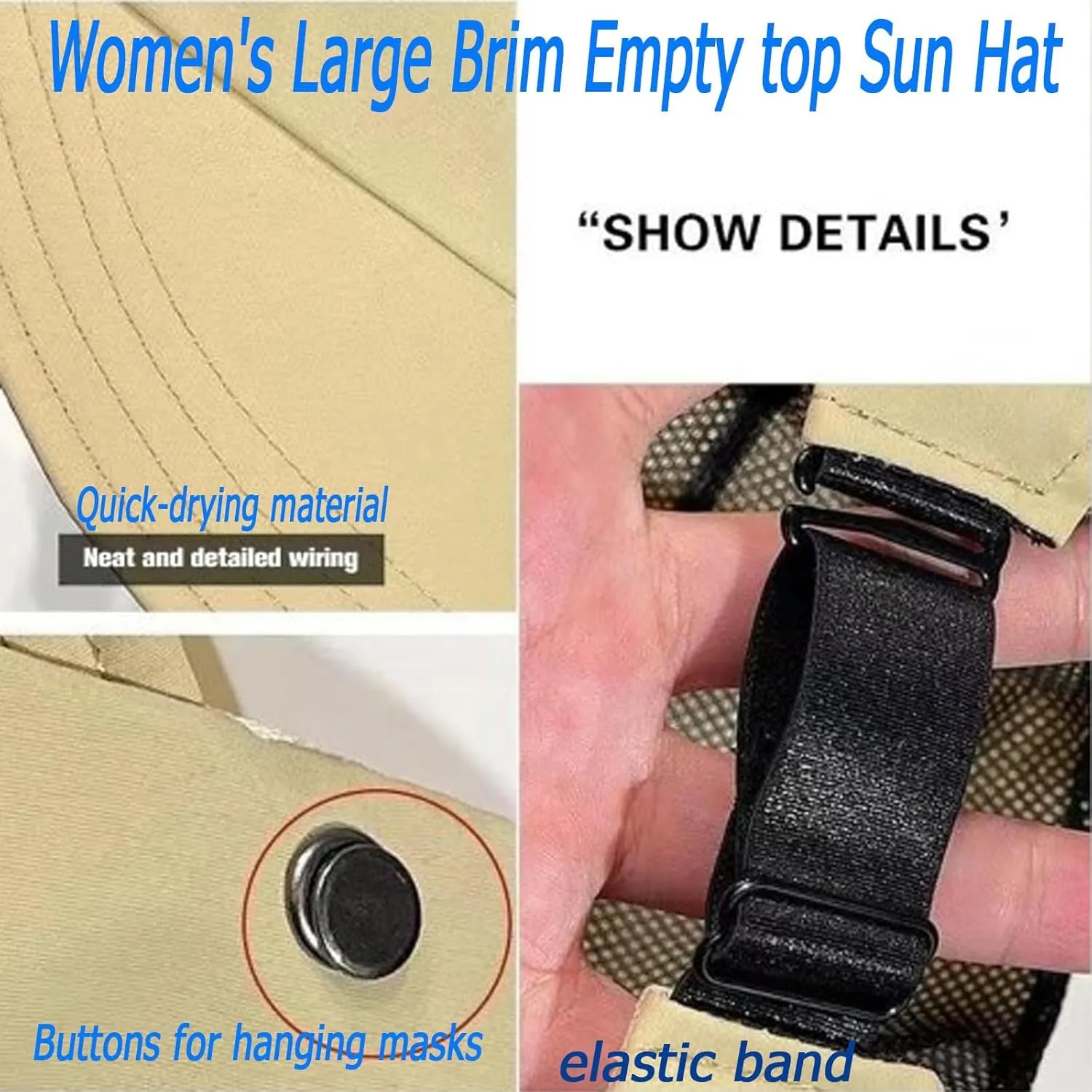 Outdoor Uv Protection Hollow Top Sun Hat,Women's Outdoor Uv Protection Hollow Top Wide Brim Sun Hat,Quick Dryin