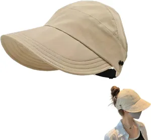 Outdoor Uv Protection Hollow Top Sun Hat,Women's Outdoor Uv Protection Hollow Top Wide Brim Sun Hat,Quick Dryin