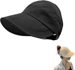 Outdoor Uv Protection Hollow Top Sun Hat,Women's Outdoor Uv Protection Hollow Top Wide Brim Sun Hat,Quick Dryin