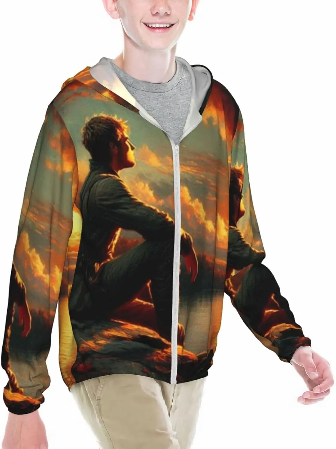 P-eeta MellarkYouth Lightweight Sports Long Sleeve Sun Protection Jacket Lightweight and Breathable