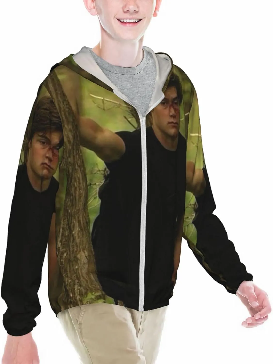 P-eeta MellarkYouth Lightweight Sports Long Sleeve Sun Protection Jacket Lightweight and Breathable