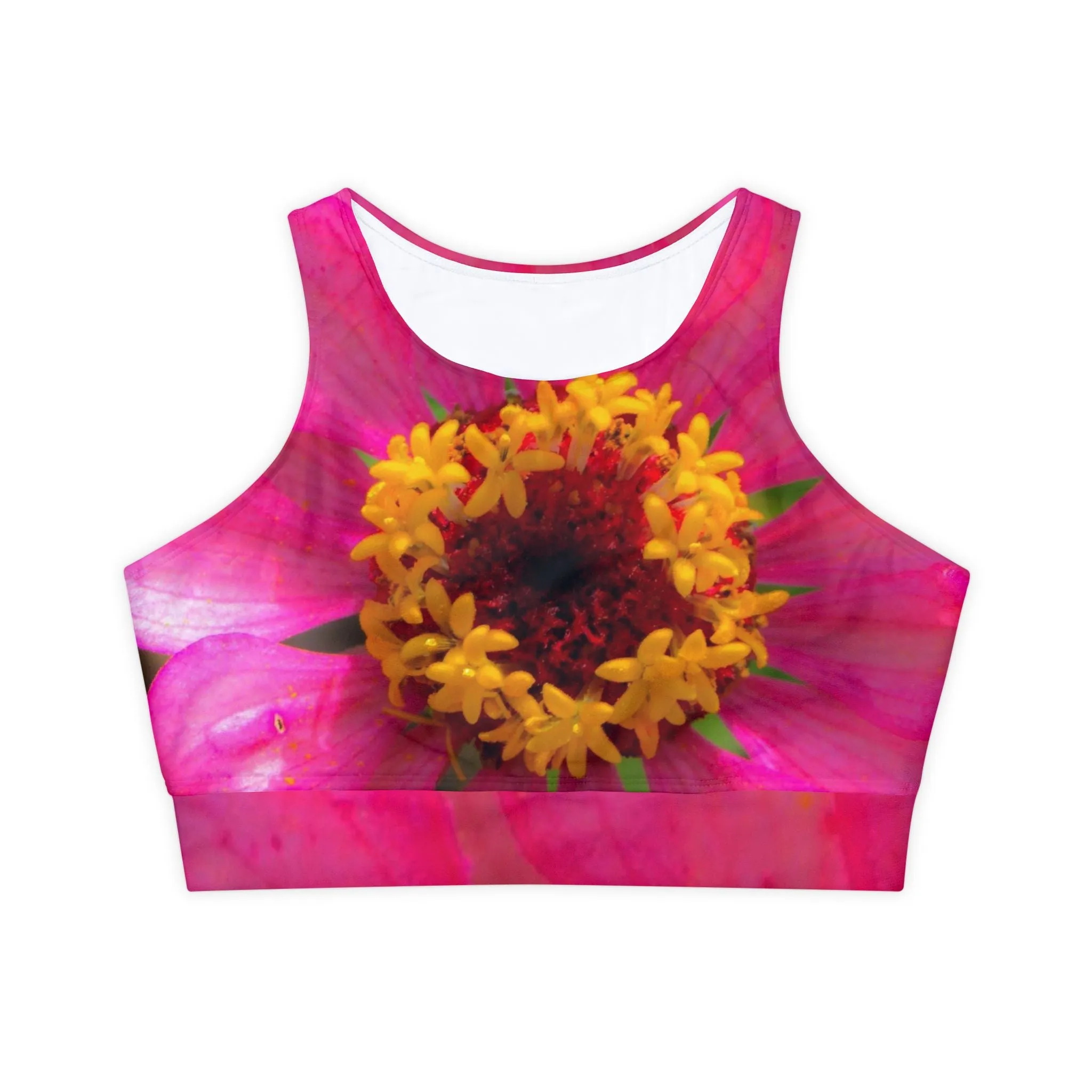 Padded Sports Bra| Fully Lined Floral Racerback Padded Yoga Bra|Pink