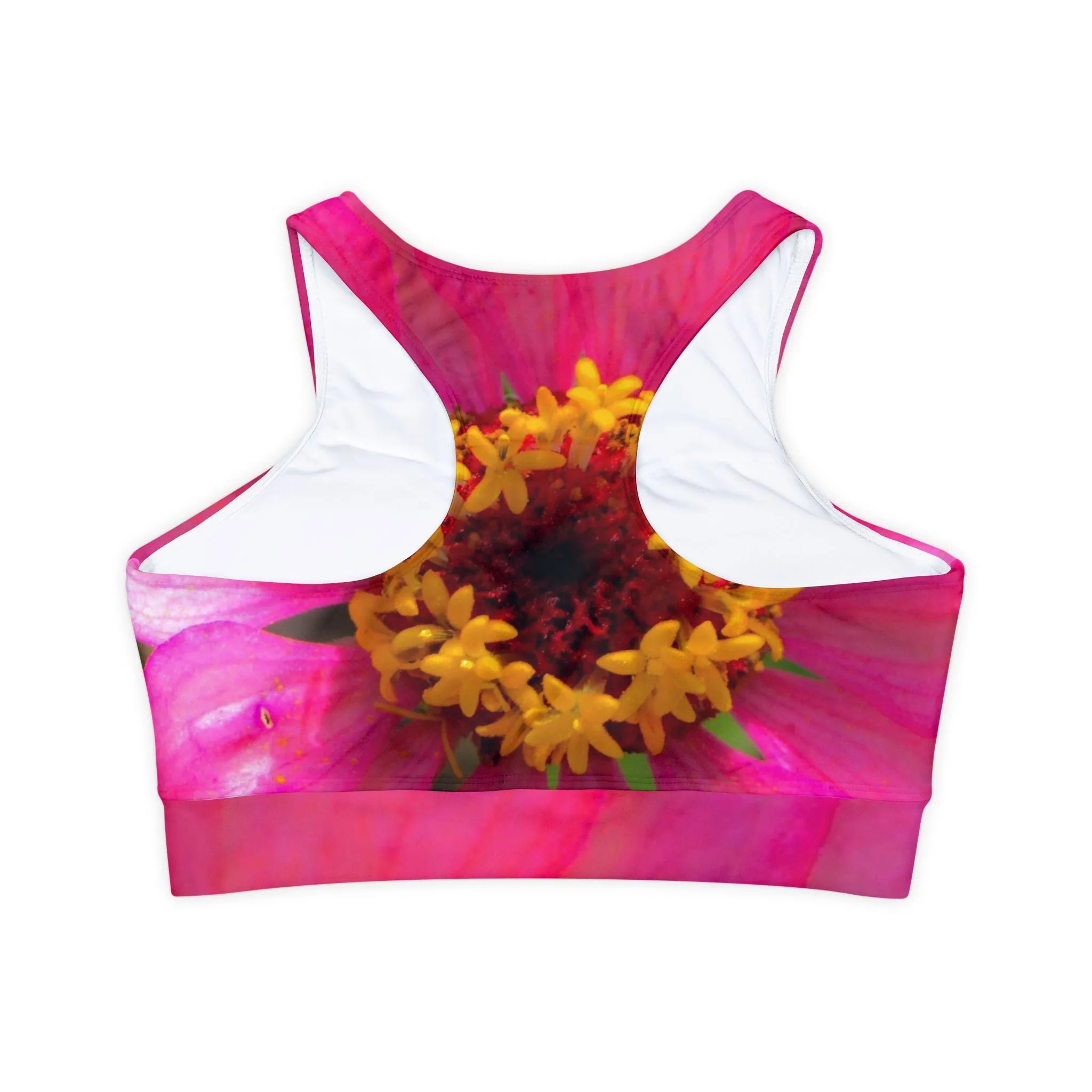Padded Sports Bra| Fully Lined Floral Racerback Padded Yoga Bra|Pink