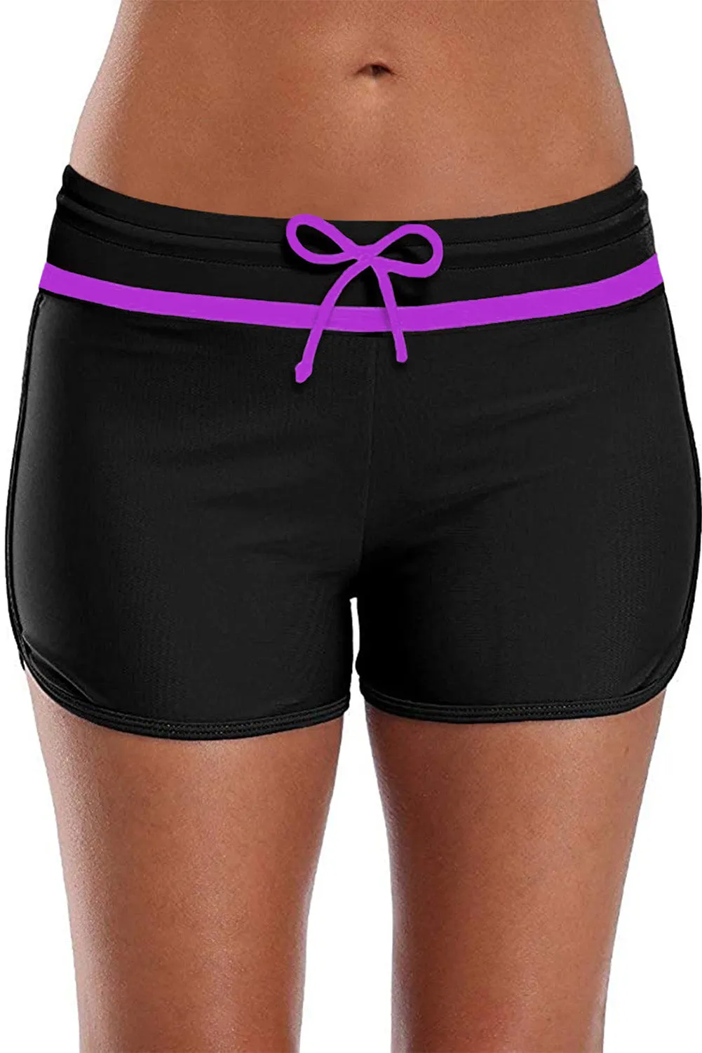Patter Print Drawstring High Waist Swimming Shorts