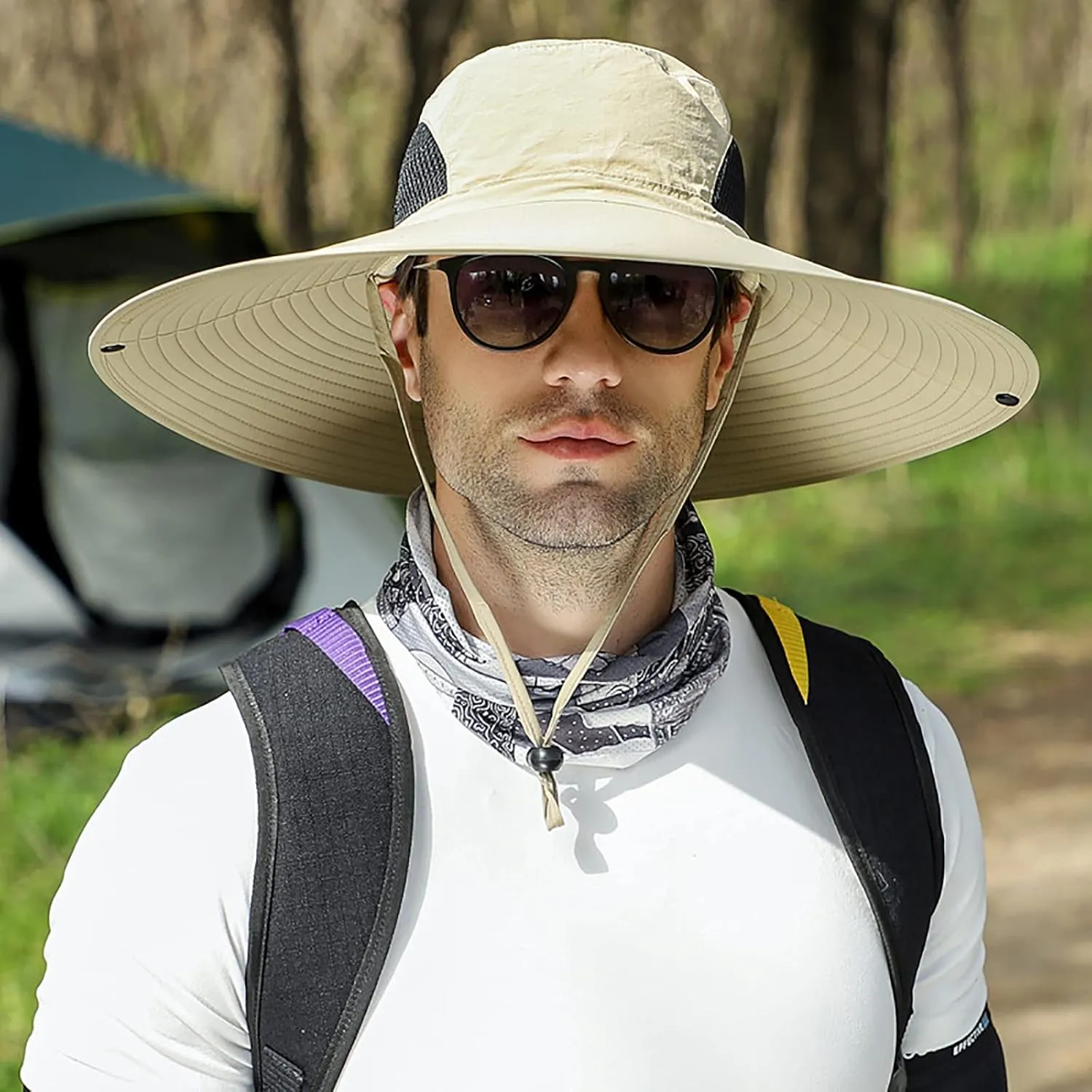 Peicees Super Wide Brim Sun Hat Men Women Fishing Bucket Hat Safari Cowboy Hat