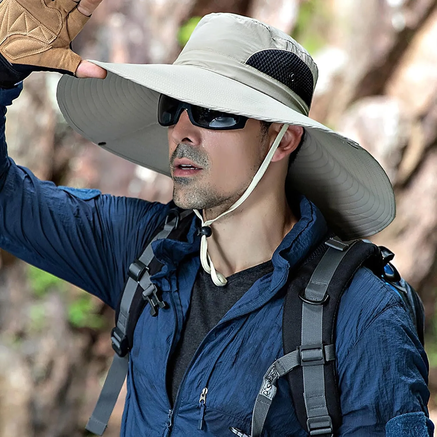 Peicees Super Wide Brim Sun Hat Men Women Fishing Bucket Hat Safari Cowboy Hat