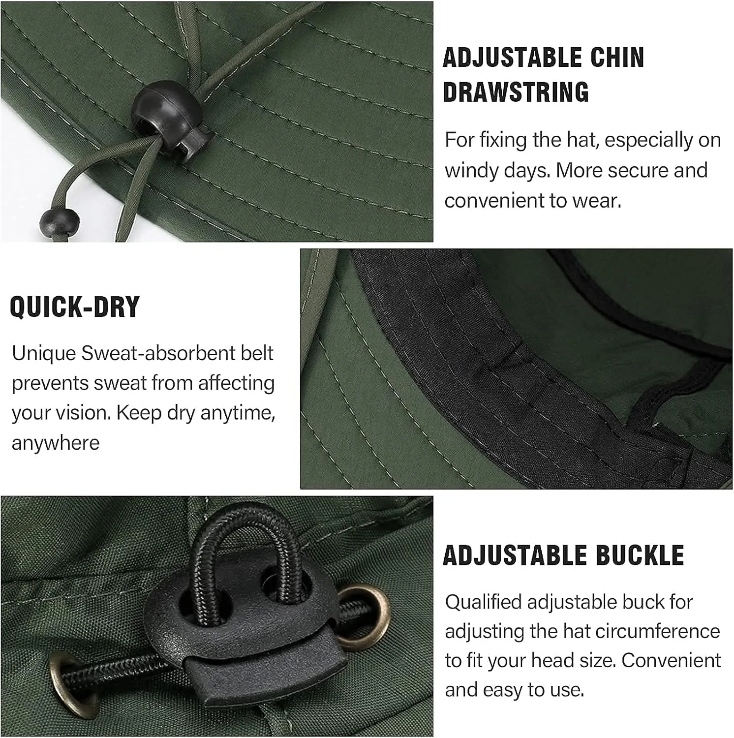 Peicees Super Wide Brim Sun Hat Men Women Fishing Bucket Hat Safari Cowboy Hat