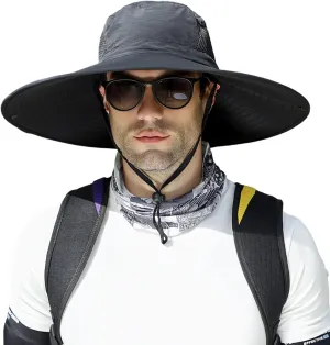 Peicees Super Wide Brim Sun Hat Men Women Fishing Bucket Hat Safari Cowboy Hat