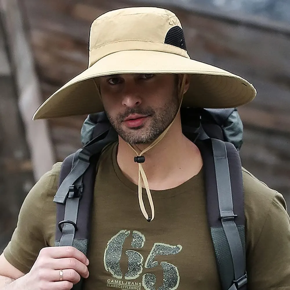 Peicees Super Wide Brim Sun Hat Men Women Fishing Bucket Hat Safari Cowboy Hat