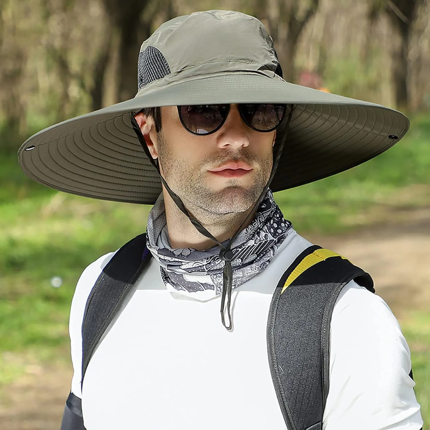 Peicees Super Wide Brim Sun Hat Men Women Fishing Bucket Hat Safari Cowboy Hat