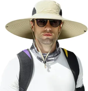 Peicees Super Wide Brim Sun Hat Men Women Fishing Bucket Hat Safari Cowboy Hat