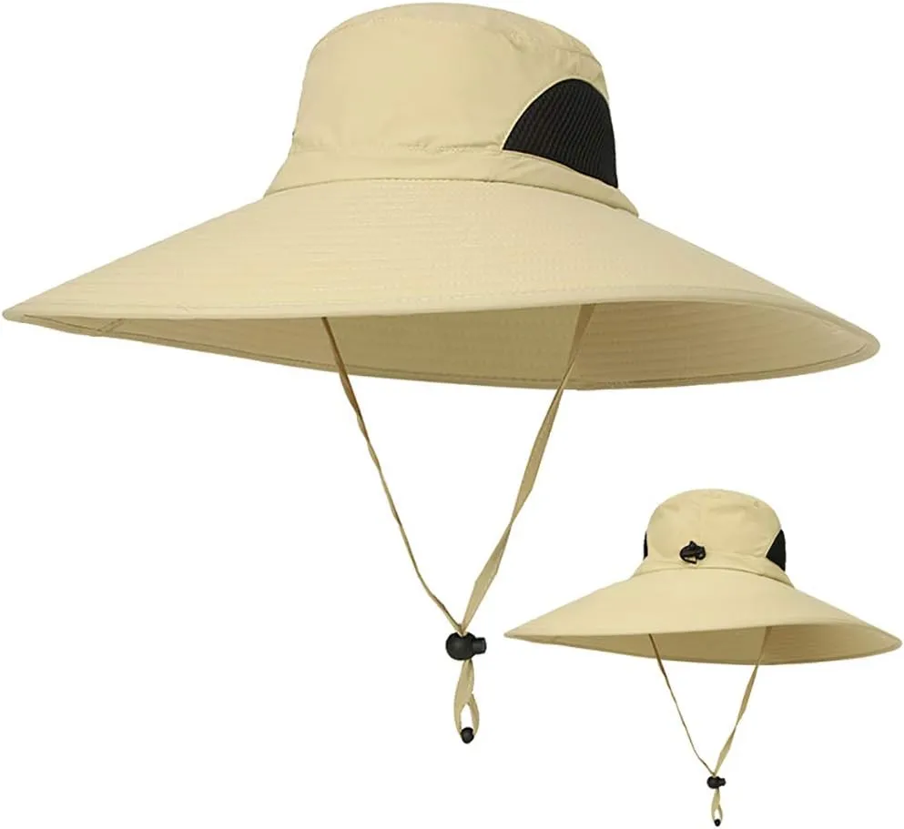 Peicees Super Wide Brim Sun Hat Men Women Fishing Bucket Hat Safari Cowboy Hat
