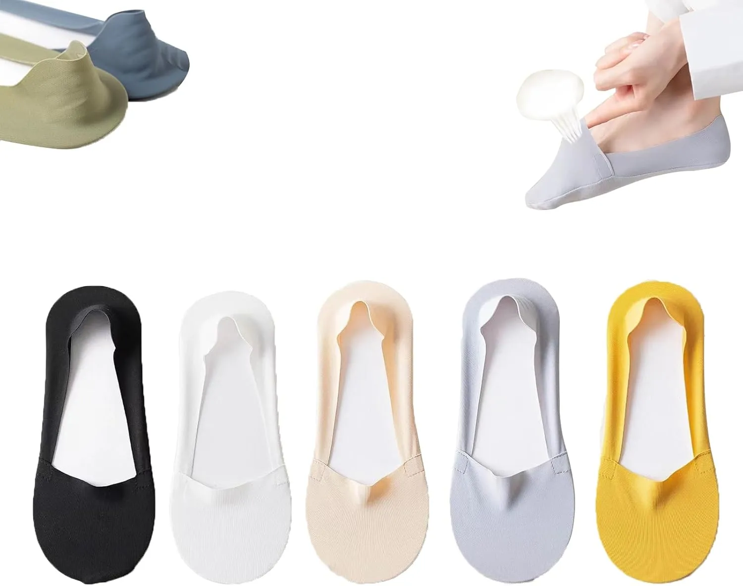 Petition Thin No Show Socks Womens and Men, Invisible Ice Silk Breathable Socks, Breathable Low Cut Non Slip Socks