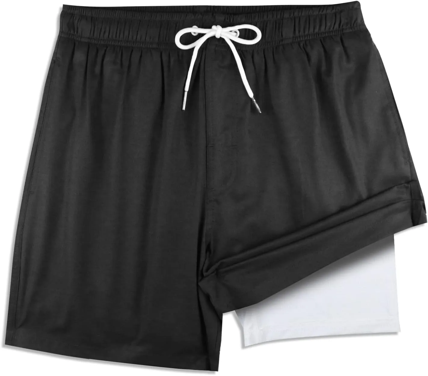 QRANSS Boys Swim Trunks Toddler Swim Shorts with Compression Liner Anti Chafe 2 in 1 Bathing Suit Swimsuit Swimwear
