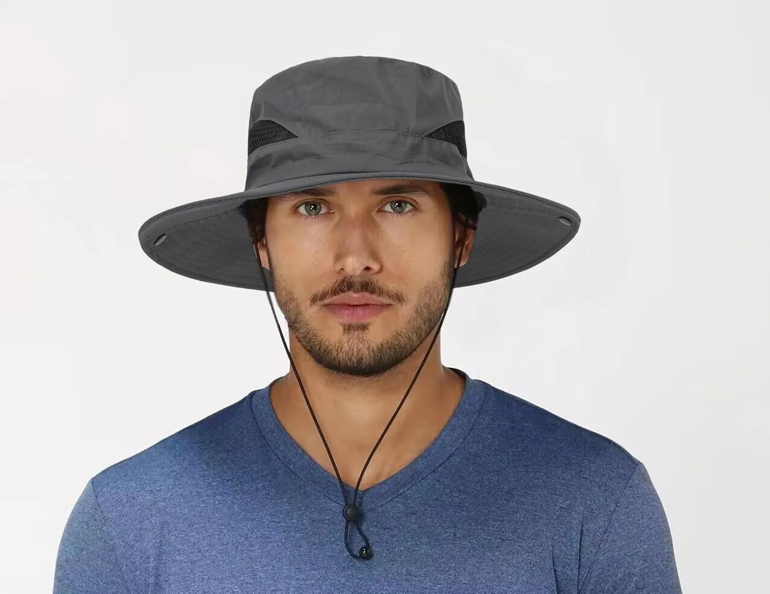 Quick-Dry-Sun-Hat-Beach-Bucket-Hat for Men Women - Wide Brim Mesh Boonie UV Protection Hat Foldable Packable with Drawstring…