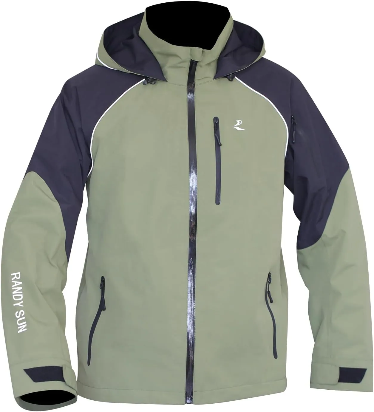 RANDY SUN Unisex Rain Jacket Mens Waterproof With Hood, Women's Raincoats, Reflective Lightweight Windbreaker