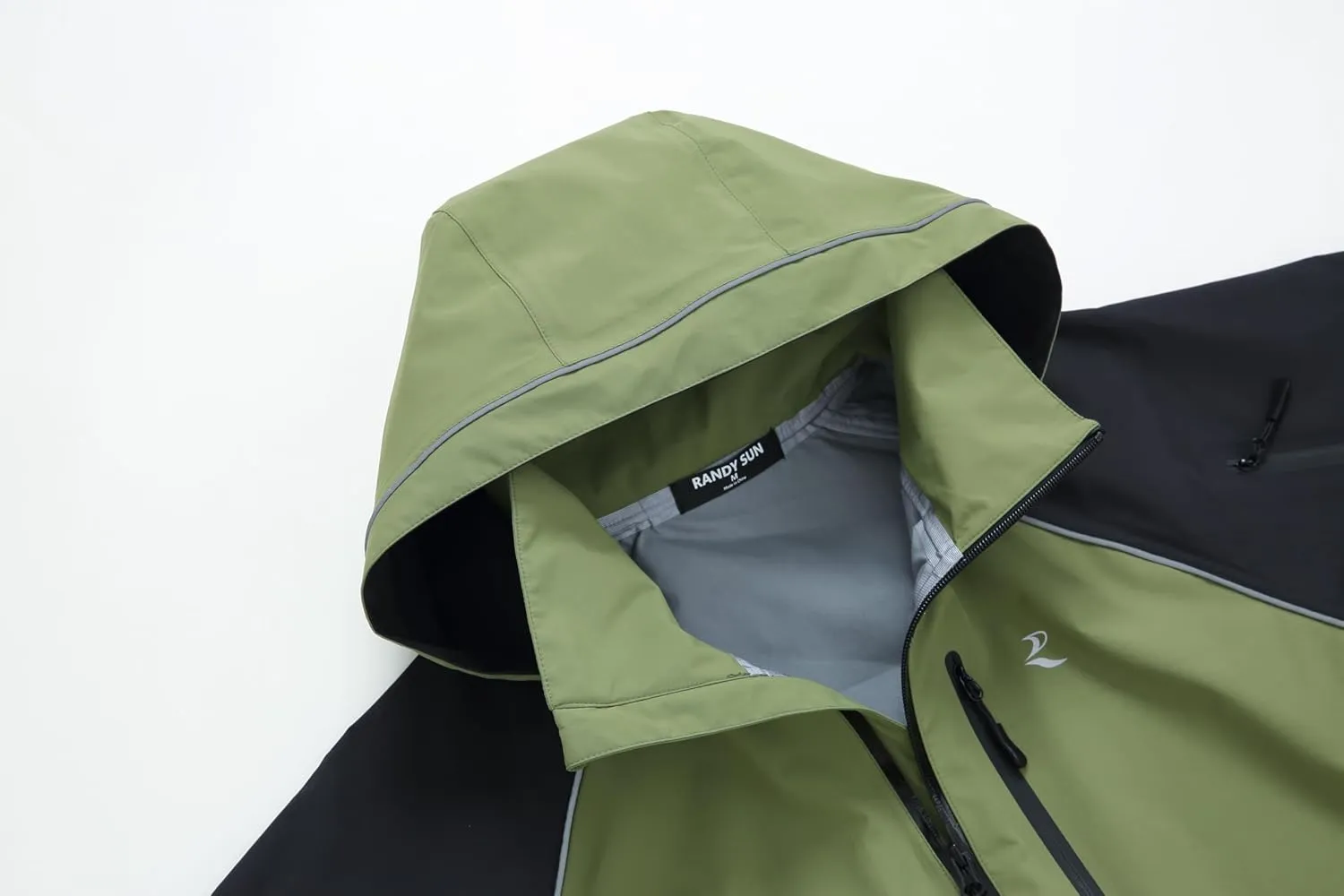 RANDY SUN Unisex Rain Jacket Mens Waterproof With Hood, Women's Raincoats, Reflective Lightweight Windbreaker