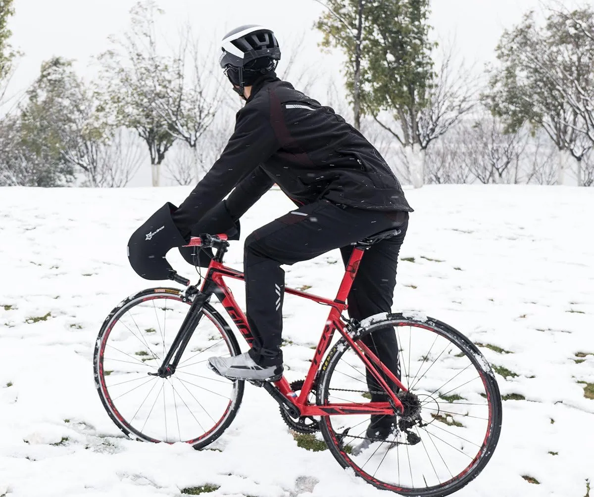 ROCKBROS Cycling Jackets for Men Winter Bike Jackets Thermal Windproof Jacket for Men Cold Weather Cycling Running Hiking