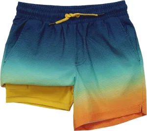 Rokka&Rolla Boys' Swim Trunks with Boxer Brief Liner Compression Anti Chafe Quick Dry Bathing Suit, UPF 50 