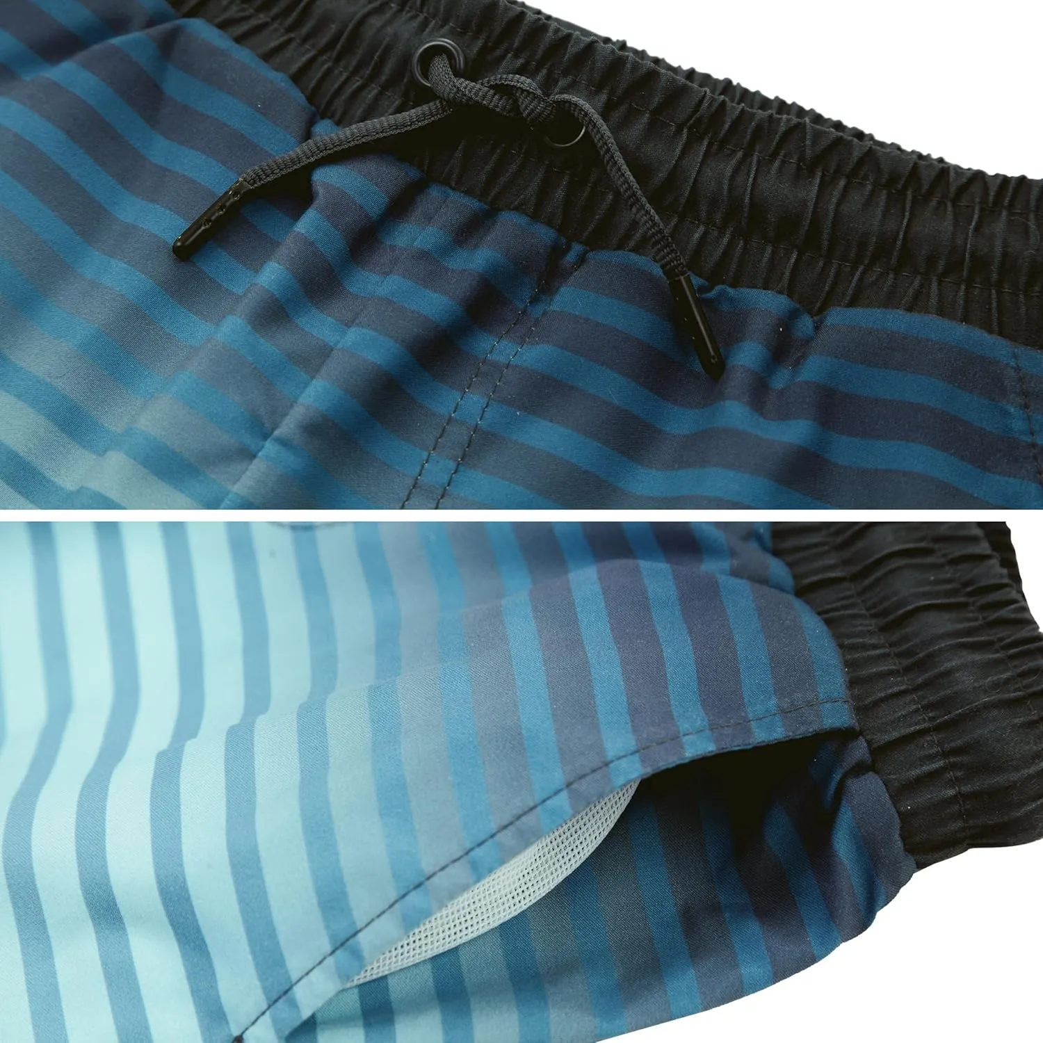 Rokka&Rolla Boys' Swim Trunks with Boxer Brief Liner Compression Anti Chafe Quick Dry Bathing Suit, UPF 50 