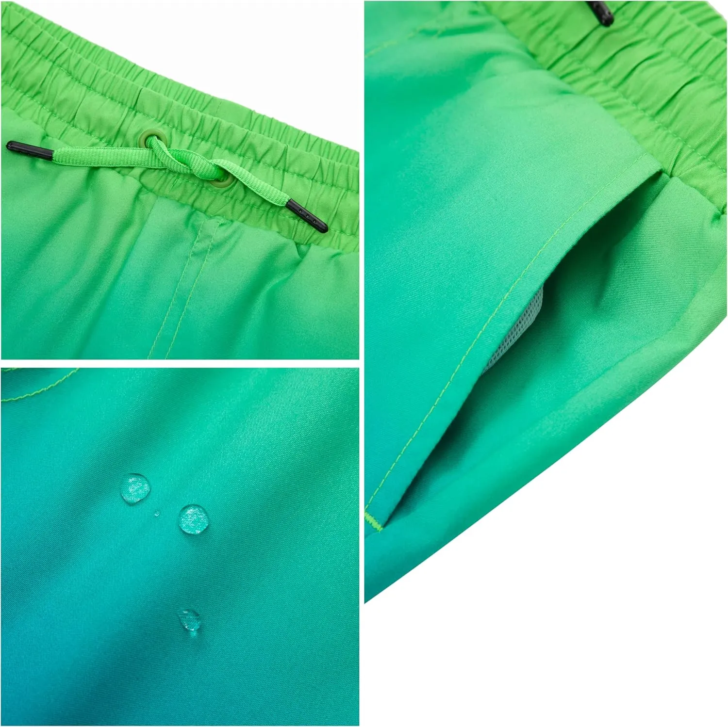 Rokka&Rolla Boys' Swim Trunks with Boxer Brief Liner Compression Anti Chafe Quick Dry Bathing Suit, UPF 50 