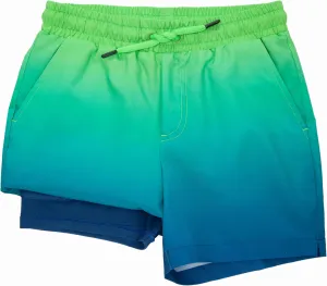 Rokka&Rolla Boys' Swim Trunks with Boxer Brief Liner Compression Anti Chafe Quick Dry Bathing Suit, UPF 50 