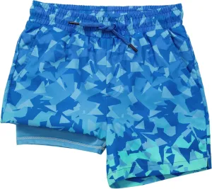 Rokka&Rolla Boys' Swim Trunks with Boxer Brief Liner Compression Anti Chafe Quick Dry Bathing Suit, UPF 50 