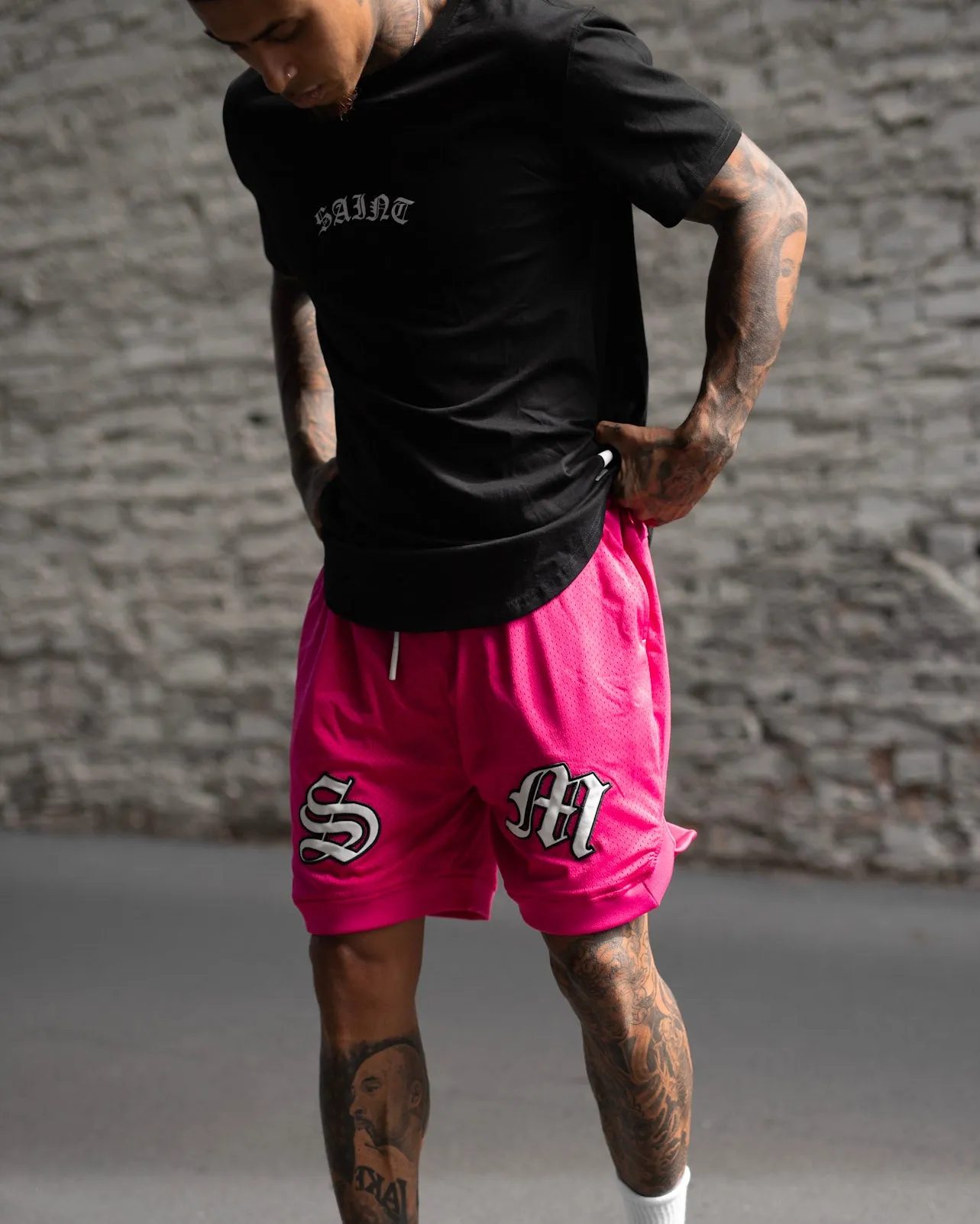 Saint Morta Graves Basketball Shorts Pink