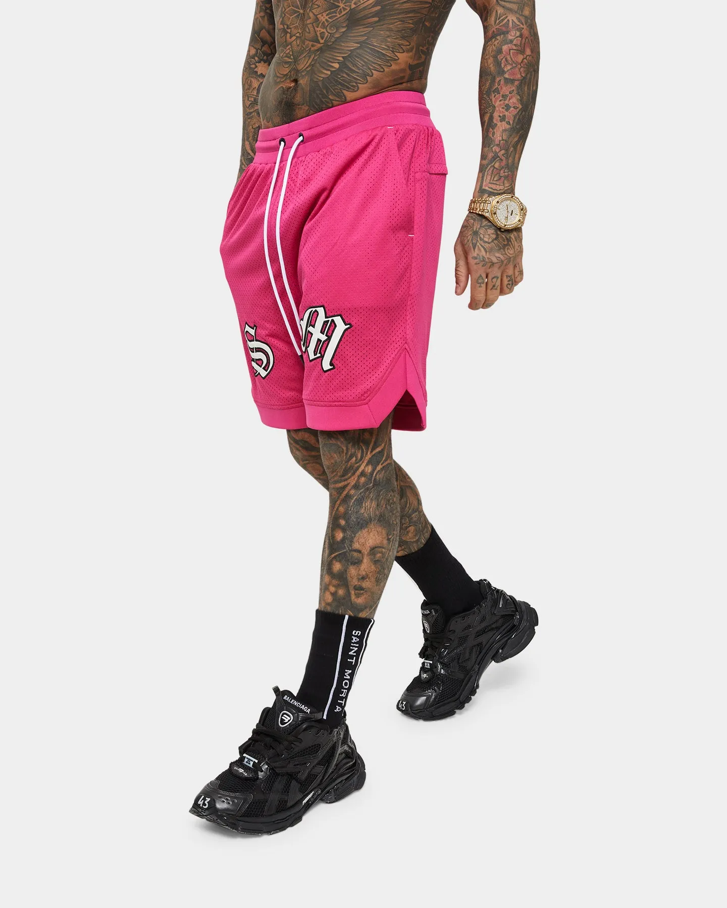 Saint Morta Graves Basketball Shorts Pink