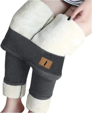sdbrld Fleece Lined Leggings Women,Womens Fleece Lined Leggings High Waist Soft Thick Warm Pants Tummy Control Thermal Tights