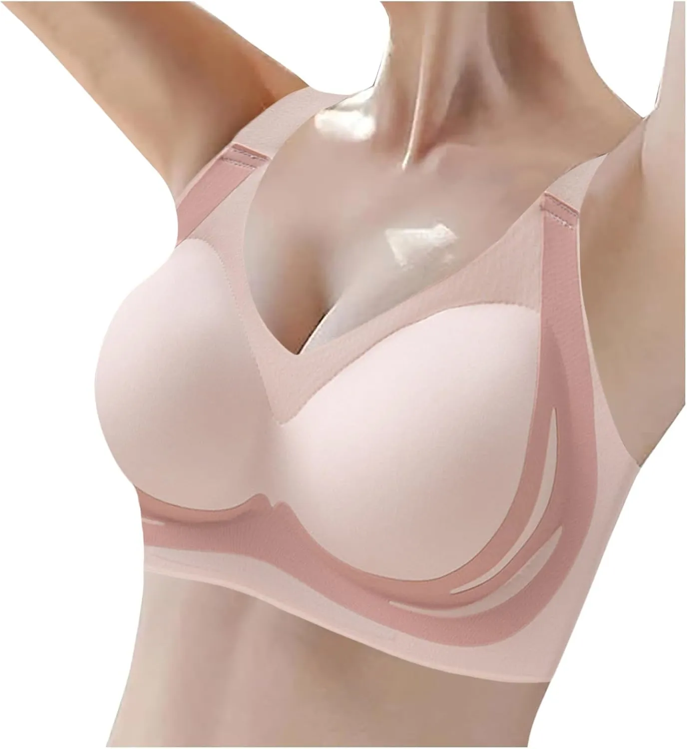 Seamless Bras for Women Wirefree Push Up Bra Lift Gathering Bra Comfortable Bralettes with Support Everyday Bras