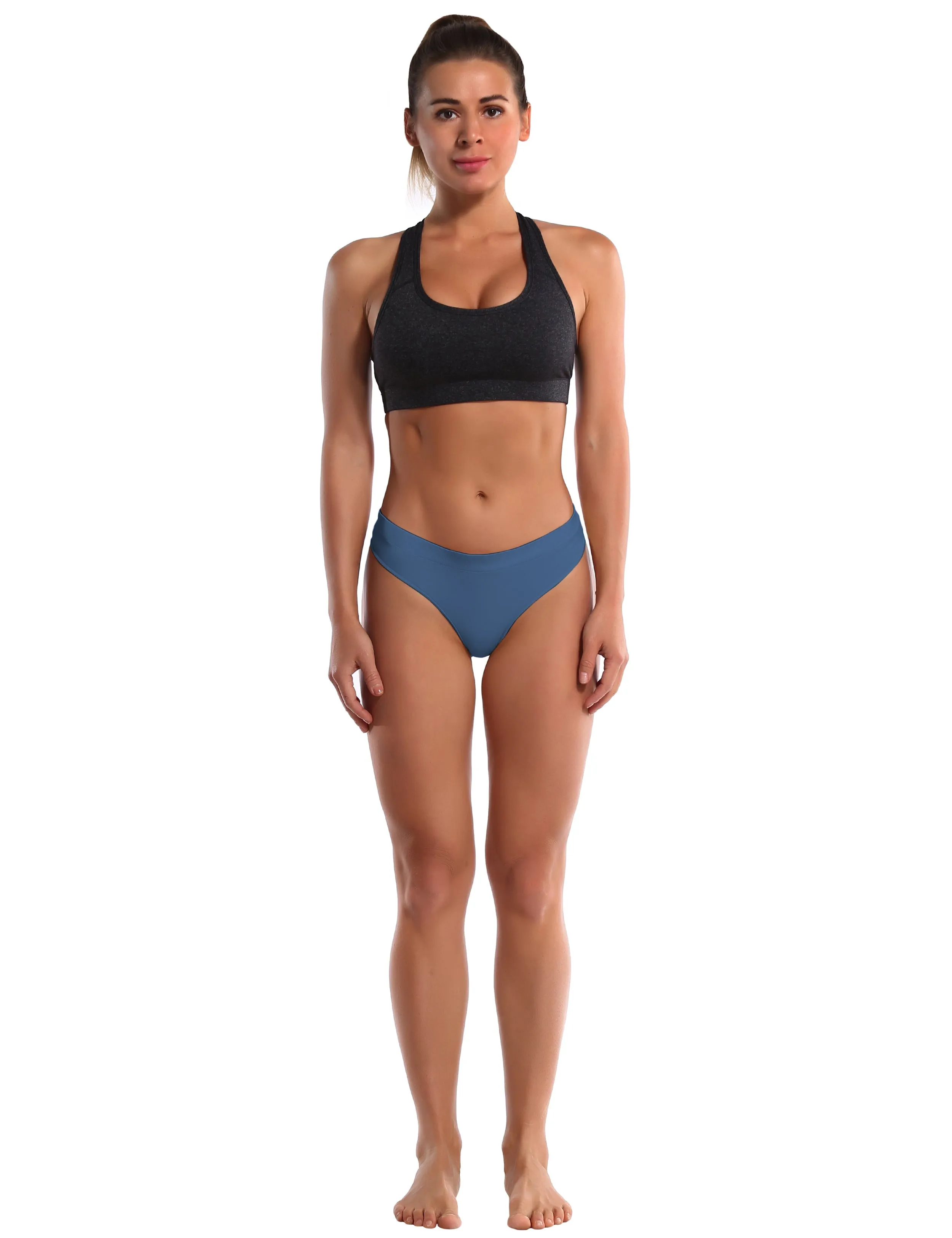 Seamless Sports Thongs Underwear darknavy_Tall Size