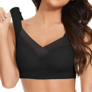 Seamless Wirefree Bras for Women Zenchic Push Up Bra Plus Size Comfy Mesh Soft Padded Back Smoothing Underwear