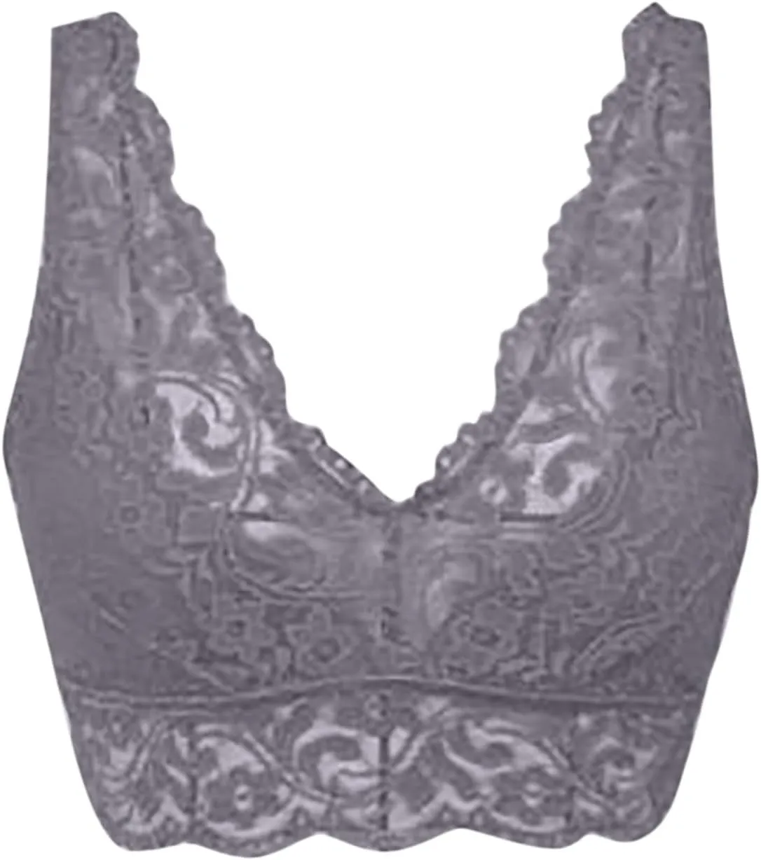 Sexy Bras for Women Lace No Underwire V Neck Push Up Seamless Comfort Bras Full Coverage Adjustable Plus Size Bralettes