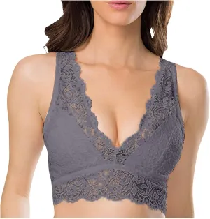 Sexy Bras for Women Lace No Underwire V Neck Push Up Seamless Comfort Bras Full Coverage Adjustable Plus Size Bralettes