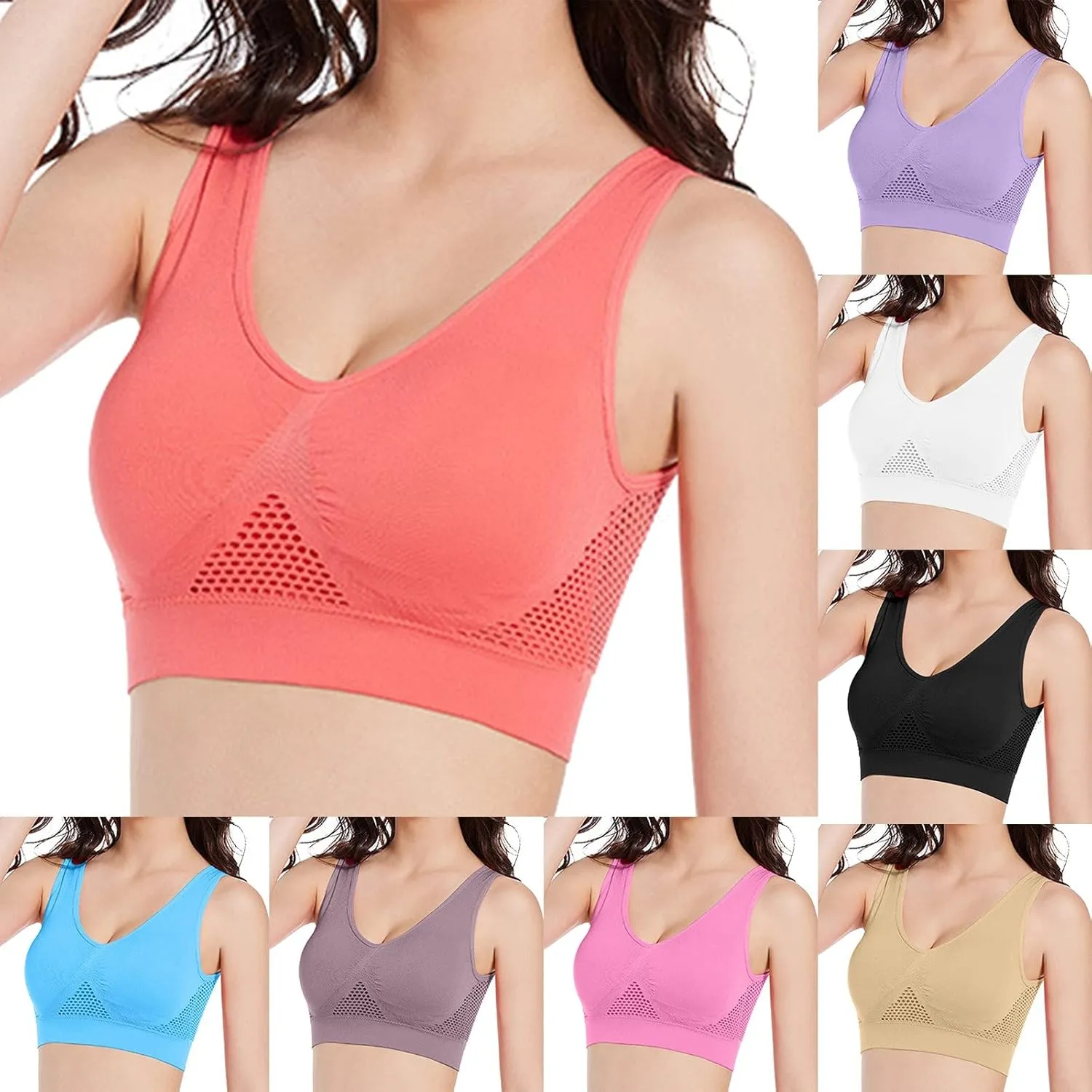 Sports Bras for Women 2025 Breathable Anti-Saggy Breasts Bra Cool Liftup Air Summer Comfort Mesh Bralettes