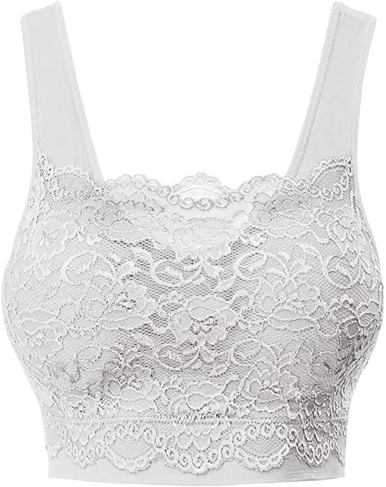 Sports Bras for Women Lace 2025 Push Up Seamless No Underwire Camisole Bras Casual Thin Full Coverage Athletic Bralettes