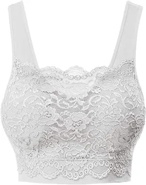 Sports Bras for Women Lace 2025 Push Up Seamless No Underwire Camisole Bras Casual Thin Full Coverage Athletic Bralettes