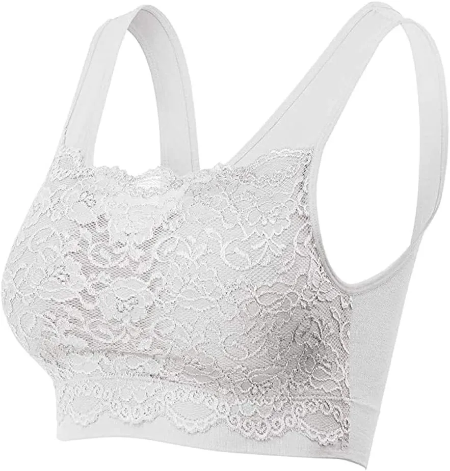 Sports Bras for Women Lace 2025 Push Up Seamless No Underwire Camisole Bras Casual Thin Full Coverage Athletic Bralettes