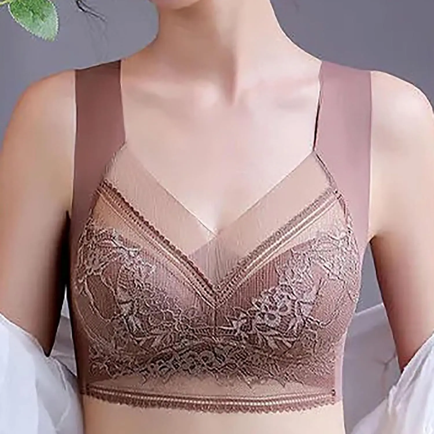 Sports Bras for Women Large Bust Summer Seamless Bra for Women V-Neck Posture Corrector Cooling Seamless Bras