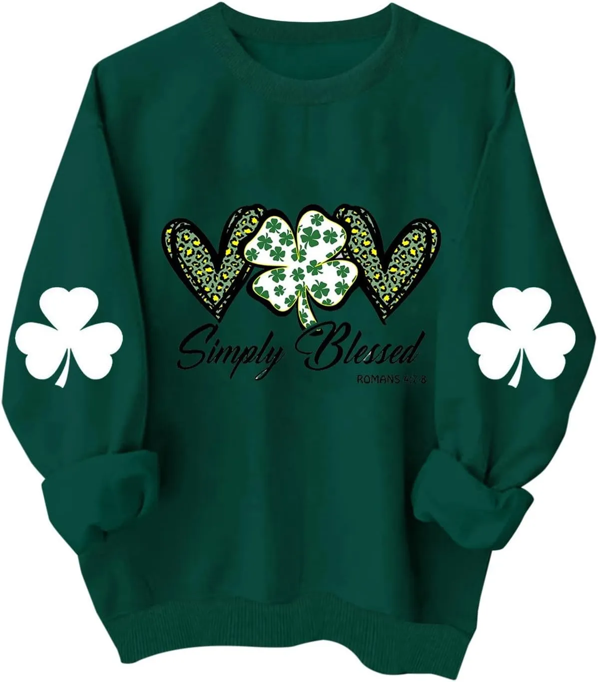 St Patricks Day Shirt Women Long Sleeve Novelty Graphic Tees Pullover Green Shamrock Cute Tops Soft Holiday Sweatshirt 2024