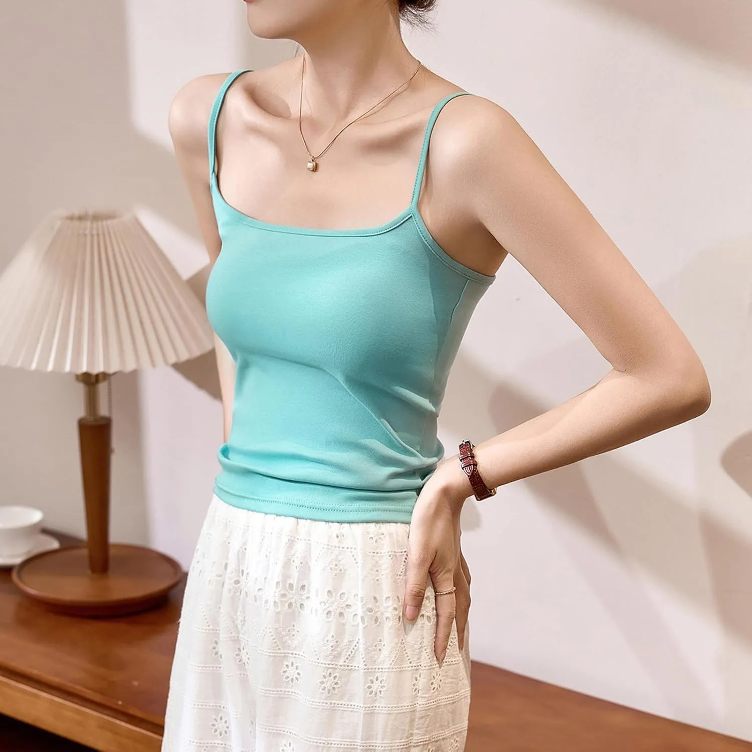 Summer Tank Tops for Women Trendy Casual Slim Sleeveless Tee Shirt Spaghetti Strap Camisole Going Out Clothes 2025