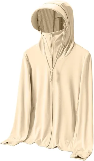 Sun Jacket for Women UV Protection Cooling Light Weight Performance Coat Outdoor Hiking Shirts with Zipper Pockets