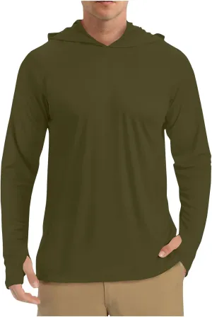 Sun Shirts for Men UPF 50  UV Protection Lightweight Fishing Hoodies Breathable Hiking Rash Guard Running Tee Shirts