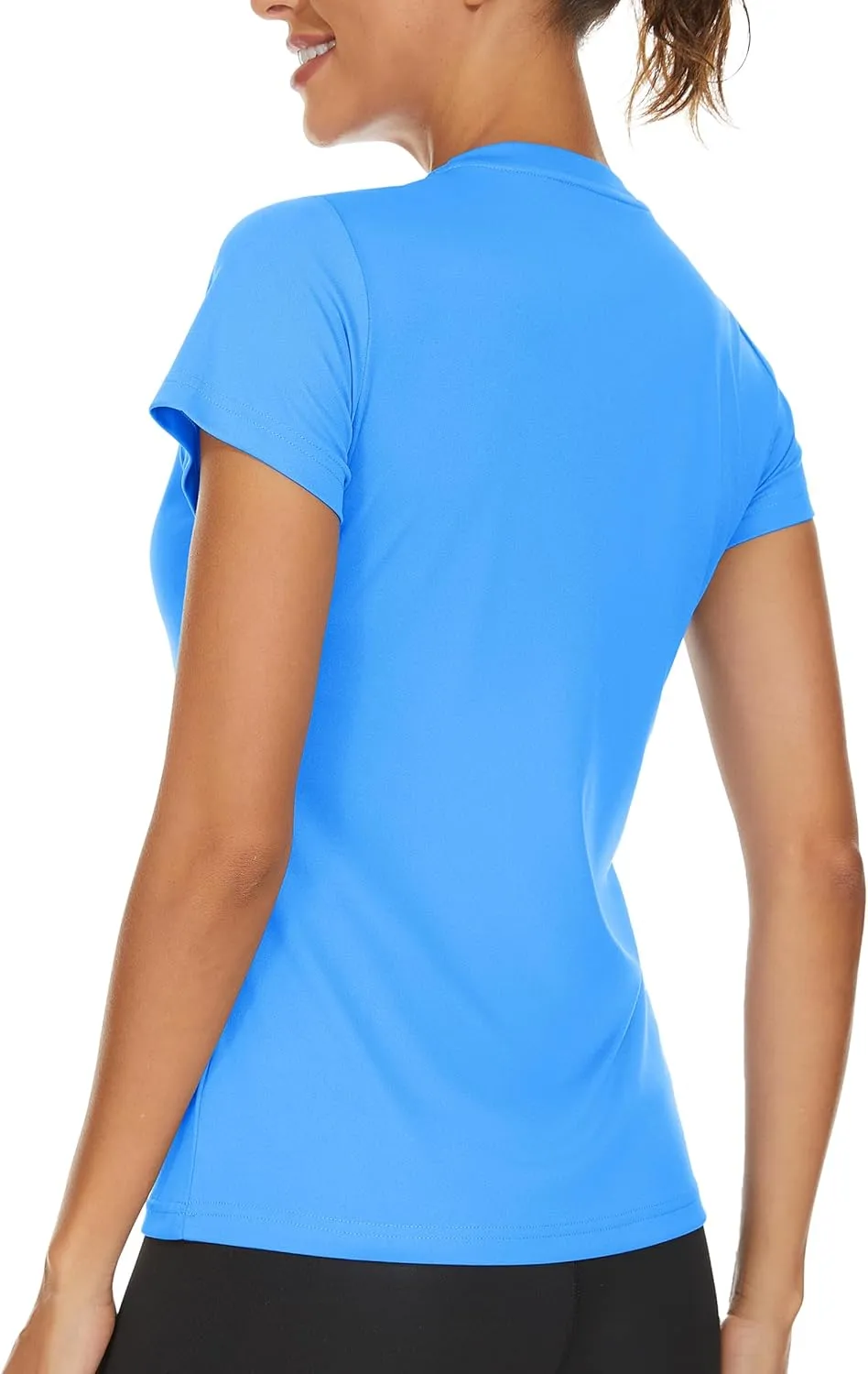 TACVASEN Workout Tops for Women UPF 50  Sun Protection V-Neck T Shirts Short Sleeve Quick Dry Athletic Running Shirts