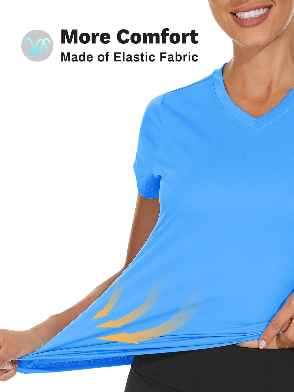 TACVASEN Workout Tops for Women UPF 50  Sun Protection V-Neck T Shirts Short Sleeve Quick Dry Athletic Running Shirts